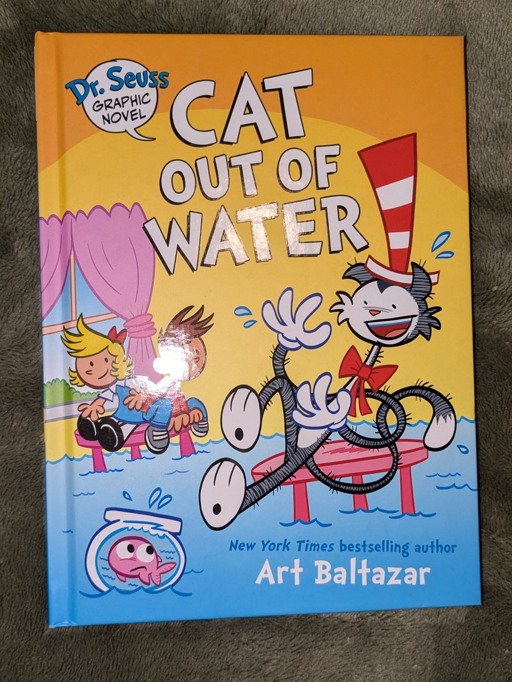 Dr. Seuss Cat Out of Water Hardcover - Yellow and Blue Cover
